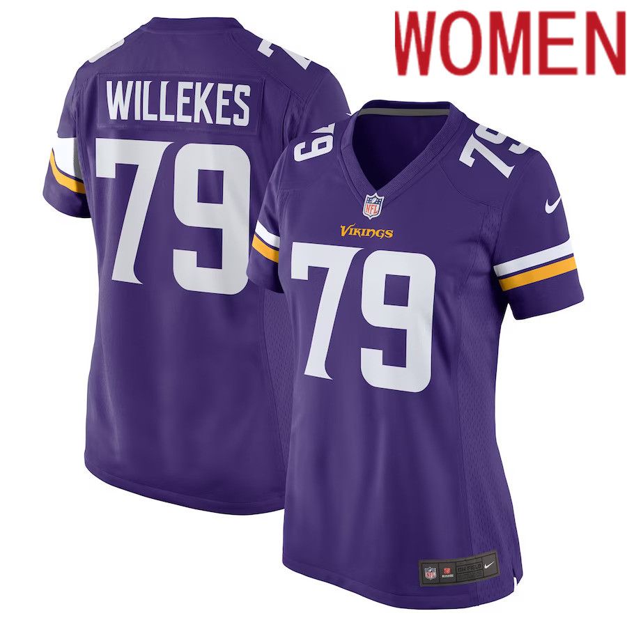 Women Minnesota Vikings #79 Kenny Willekes Nike Purple Game NFL Jersey->women nfl jersey->Women Jersey
